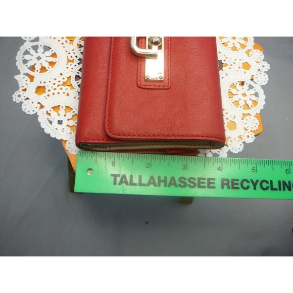 DKNY Red 100% Leather Card Wallet - Picture 8 of 10